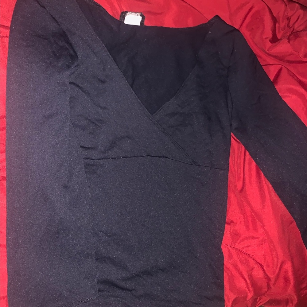 Black nice crop top looking shirt